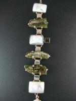 SC334-8 Epidote and Drusy Bracelet