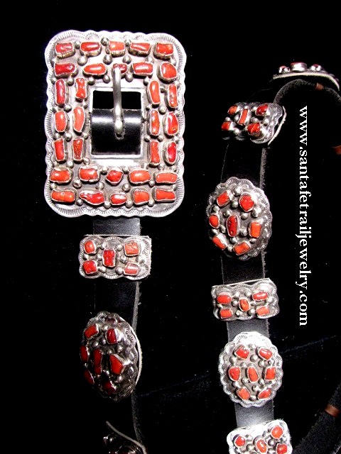 ML 111-6 Red Coral Concha Belt