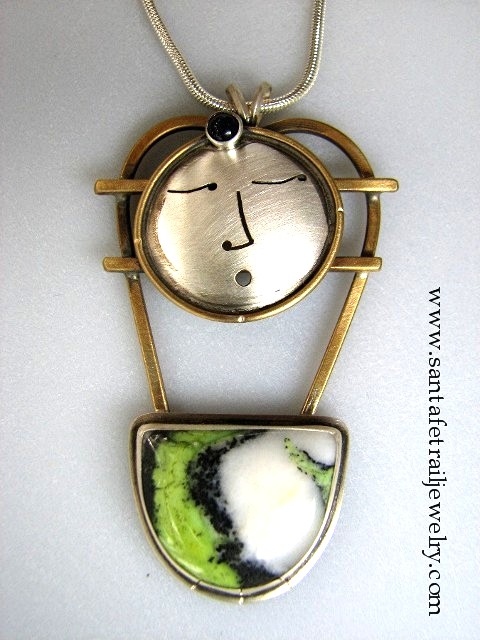SS 123-6 Serpentine & Onyx Pendant